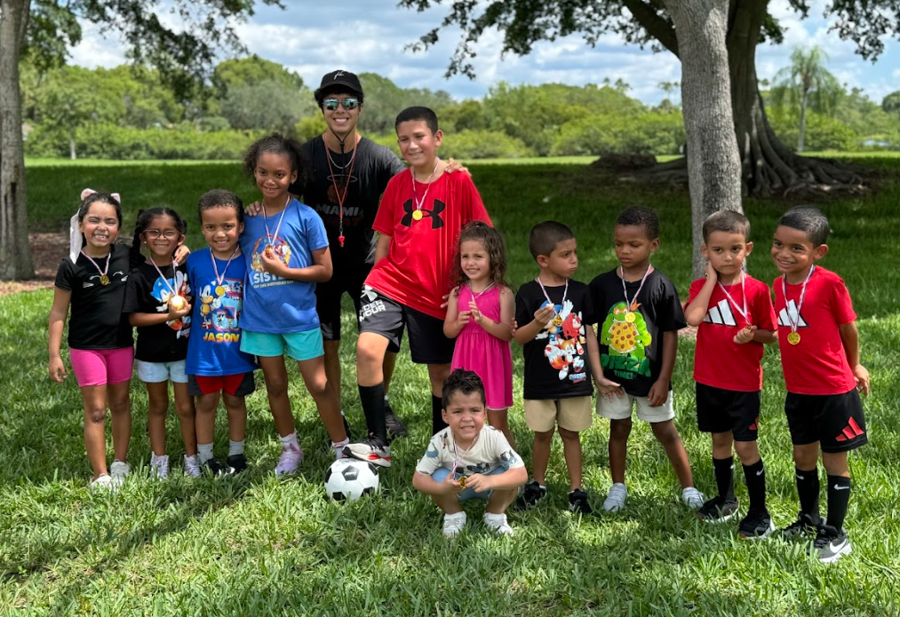 Coach Stephan with kids